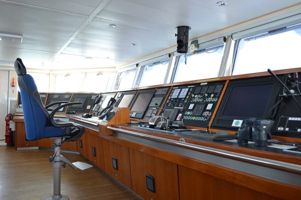 RedPort VP of Sales and Marketing visits the bridge of a cruise ship
